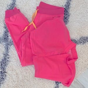 FIGS scrubs. Neon pink.